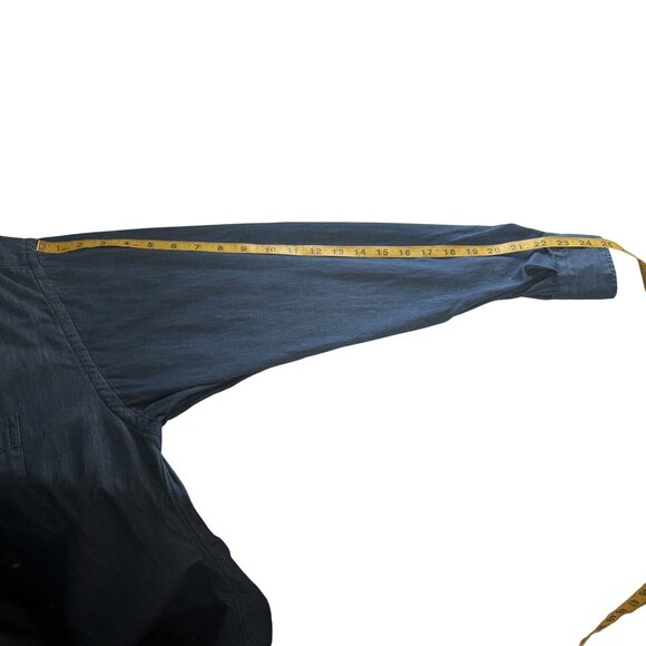 Burberry London Blue Button-Up Shirt With Iconic Nova Check Collar & Cuffs - Picture 13 of 15